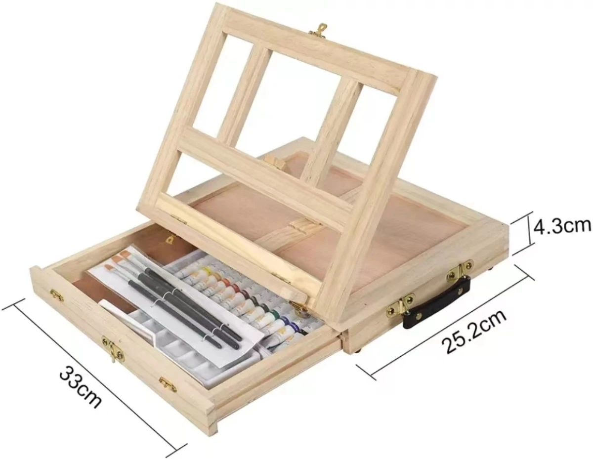 Kids Art Easel - حامل طاولة خشبي محمول للفنانين والأطفال،