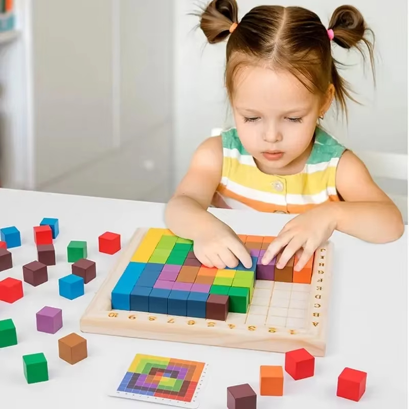 Kids Toys Under 100 - لعبة مونتيسوري التعليمية الخشبية للعد وبناء