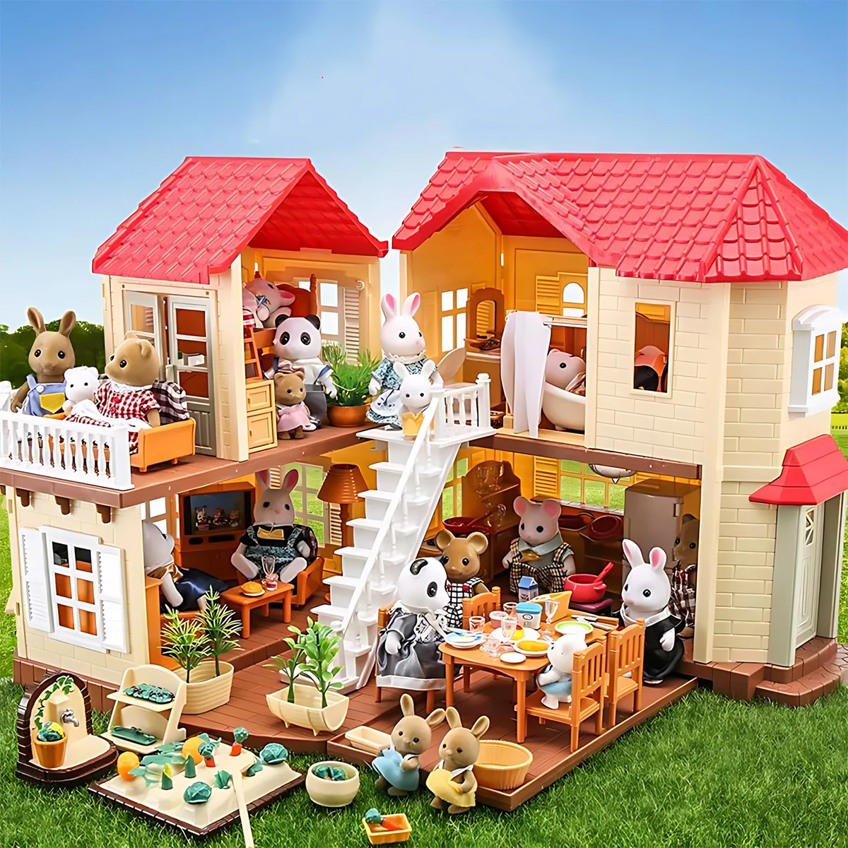 Play Kitchen Set - أثاث مصغر بمقياس 1:12 لبيت الدمى،