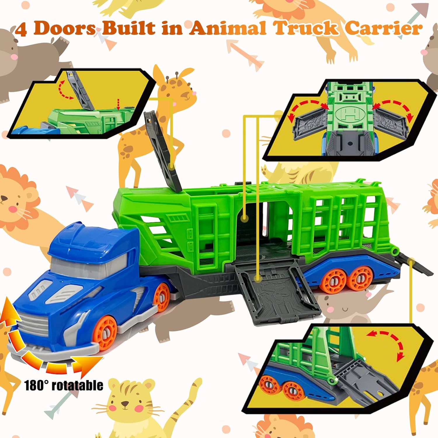 مجموعة ألعاب مركبات نقل الحيوا - مراجعة Kids Toys Videos وسعره